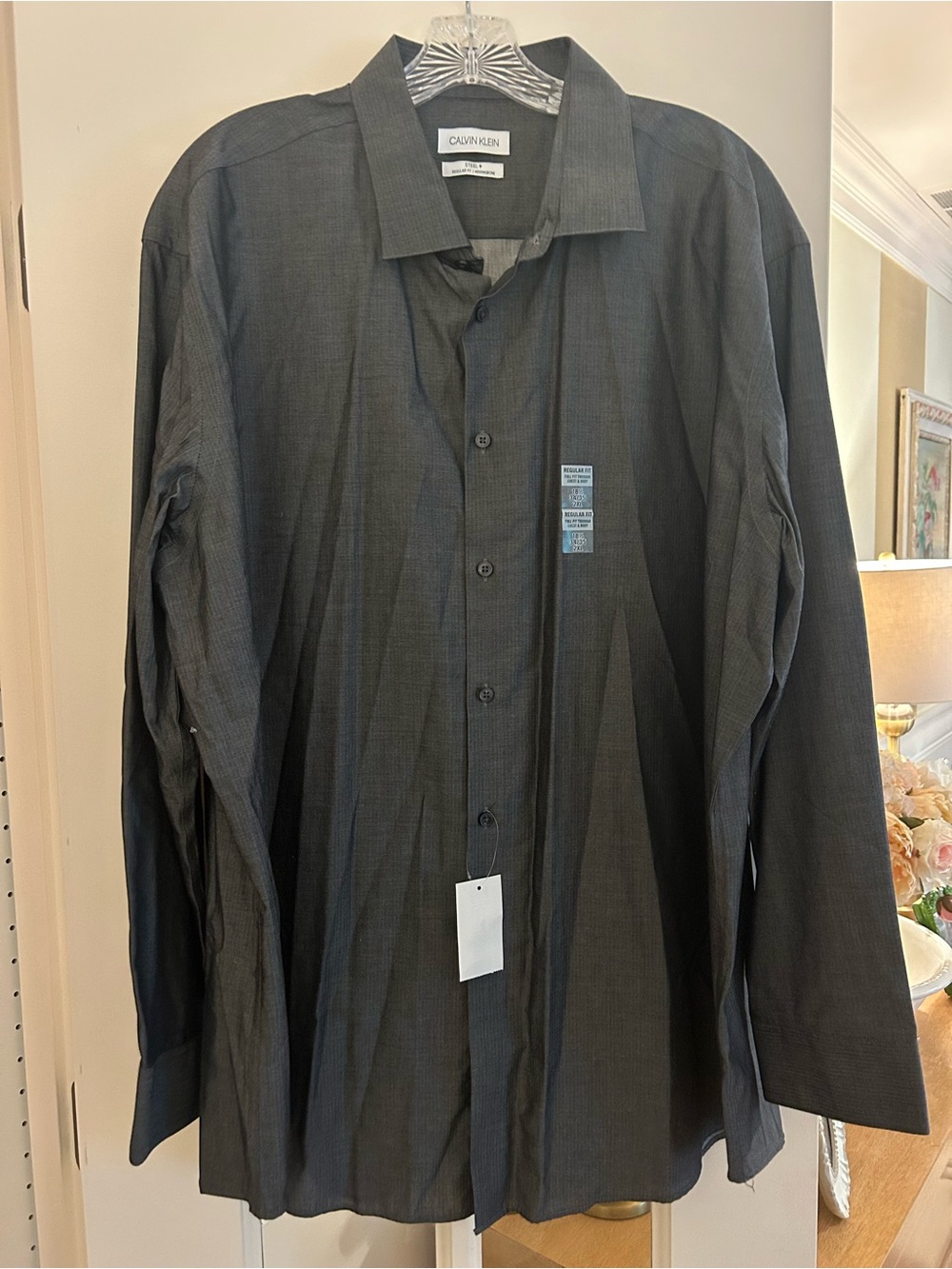 Calvin Klein Men's Dark Gray Dress Shirt